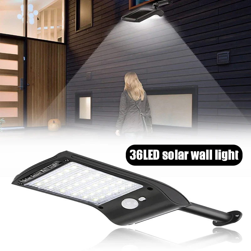 

36 светодиодный светильник на солнечных батареях, настенный водонепроницаемый светильник с датчиком движения и высокой яркостью