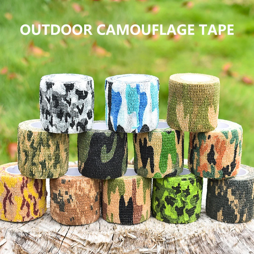 

1 Roll 5*450cm Hunt Disguise Elastoplast Camouflage Wrap Tape Waterproof Wrap Durable Roll Hunting Stealth Wrap Accessory