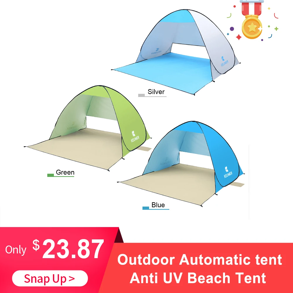 Открытый Автоматический мгновенный набор Портативный пляжный тент с защитой от