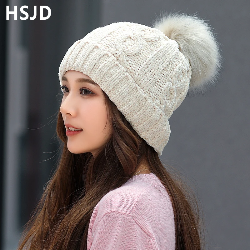 

Beanie Hat Fashion Rabbit Hair Acrylic Knitted Hats For Women Autumn Winter Warm Wool Elastic Skullies Beanies Cap Female Bonnet