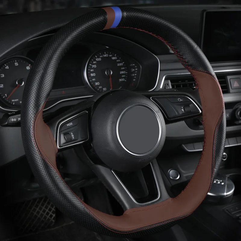 Сделай Сам сшитый вручную чехол рулевого колеса автомобиля кожа для Kia Rio Morning Stinger