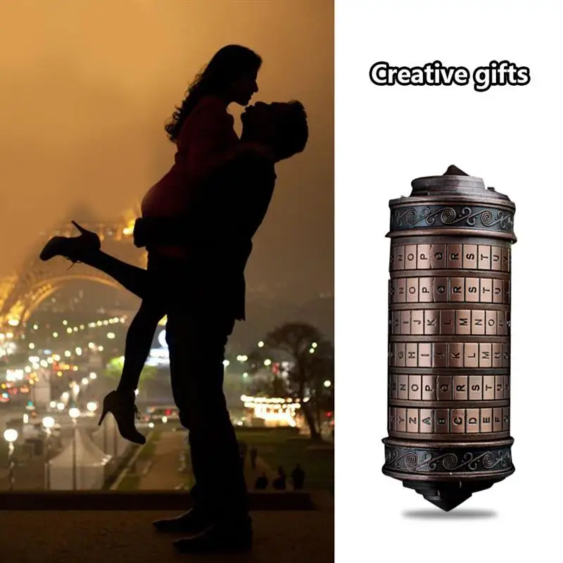 

Da Vinci educational toy metal cryptoex lock gift idea password lock Da Vinci married lover escape props 2 free ring