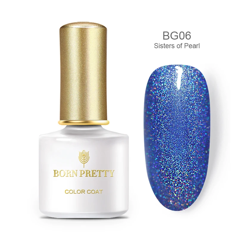 BP-BG06 Born pretty, голографическая УФ-гель для ногтей Базовое покрытие и верхнее покрытие набор 6 мл Сияющий лазер замочить от маникюра Гель-лак для нейл-арта УФ-гель - Цвет: BP-BG06