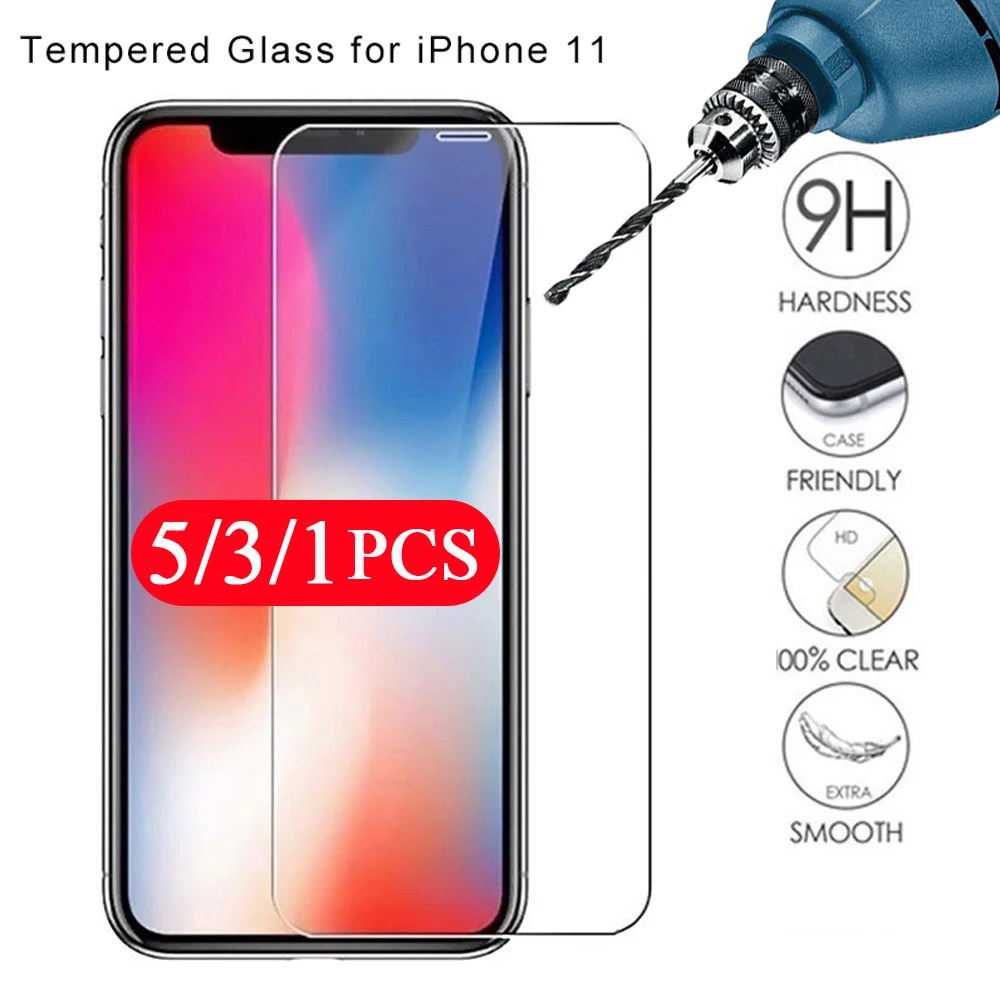 

5/3/1Pcs 9H for iphone 11 pro X XR XS MAX 8 7 6 6S plus SE 2020 protective film tempered glass phone screen protector smartphone