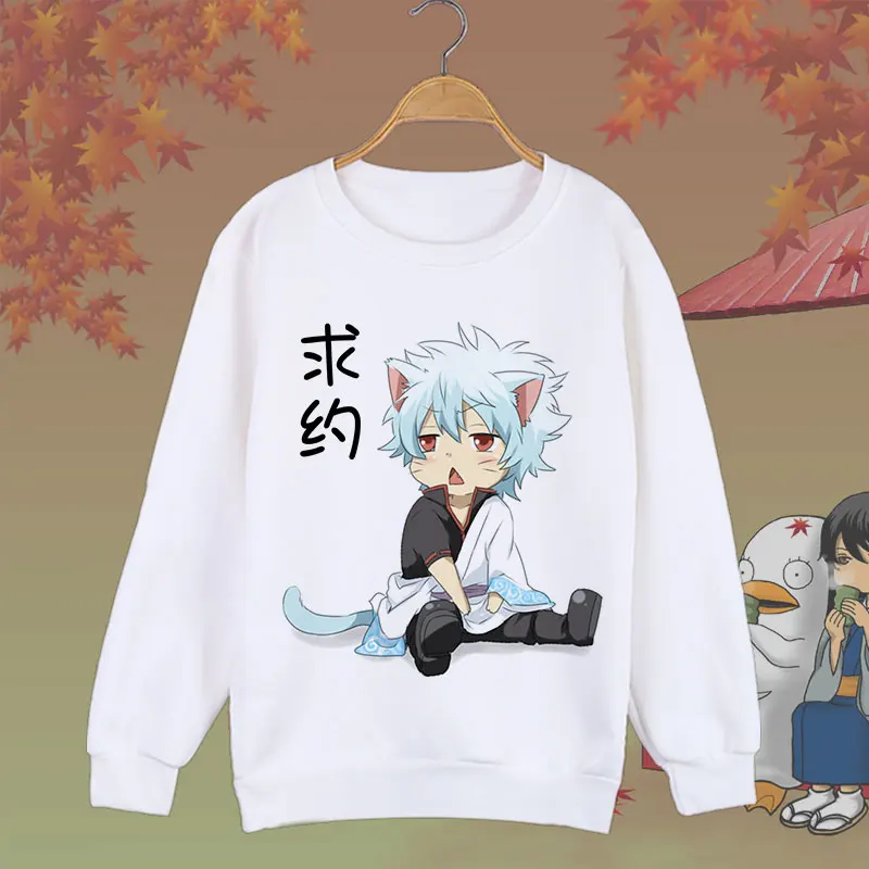 Толстовка Gintama для косплея с капюшоном Саката гинтоки мультяшный принт Ранняя
