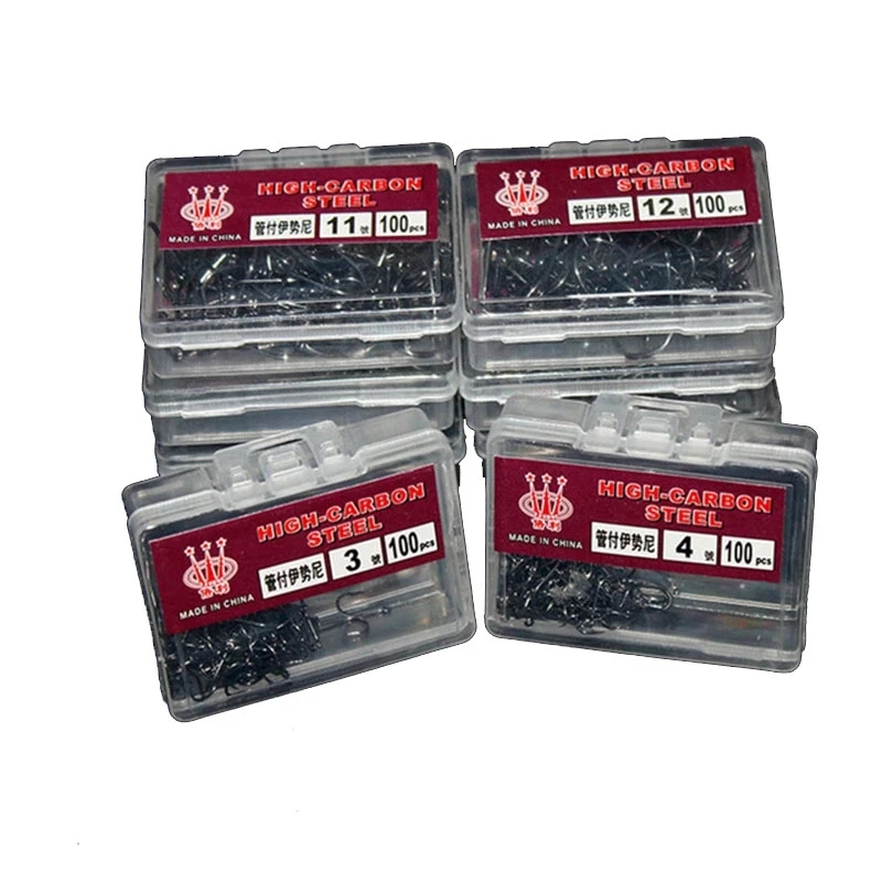 100 шт 1 коробка Сталь рыболовные крючки карповый Крючок Рыболовный набор для всей