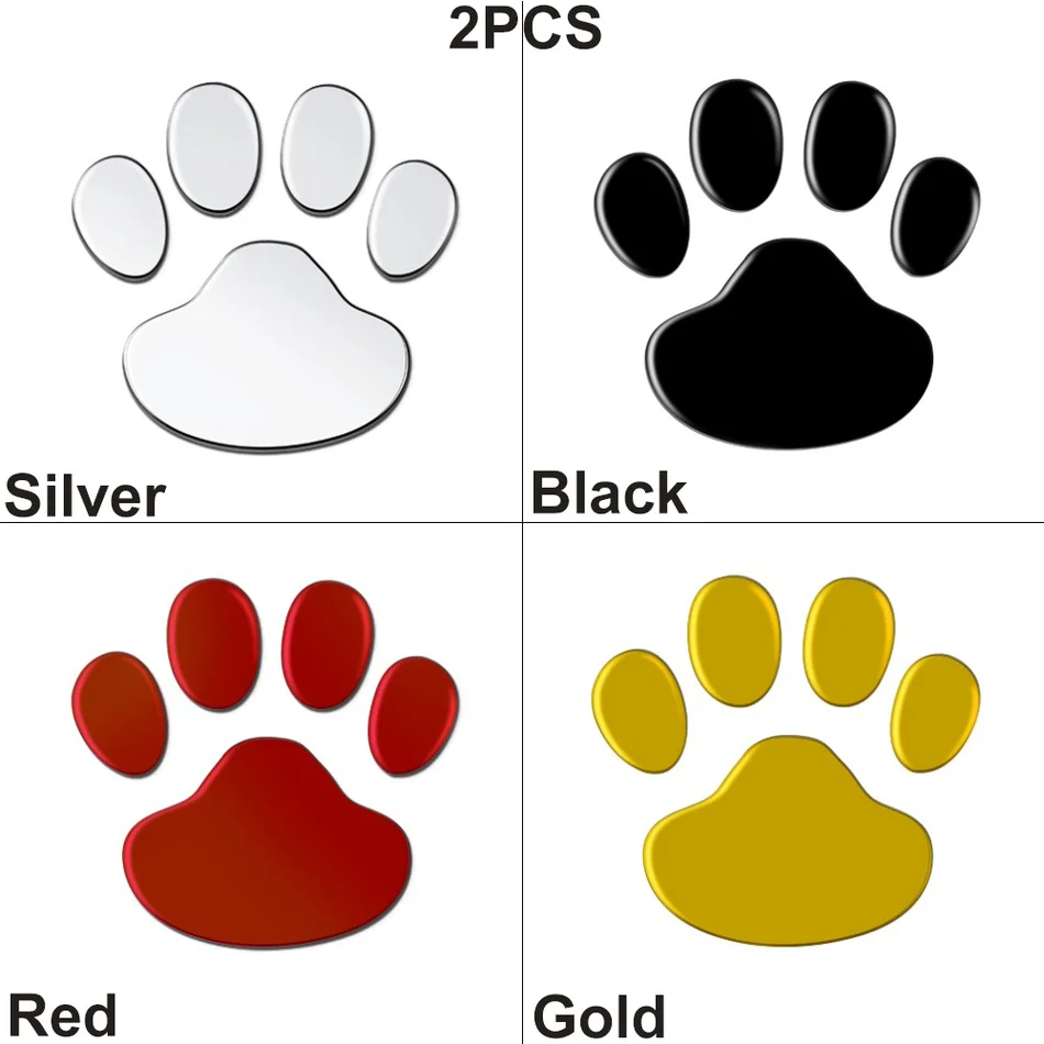 2 шт./компл. 3D крутая наклейка на автомобиль дизайн лапы животных собака кошка