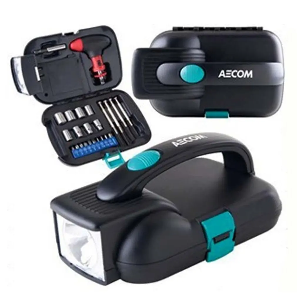 

24PCS Multi-function Auto Car Repair Tool Socket Ratchet Wrench Screwdriver With Light Emergency Tool Box