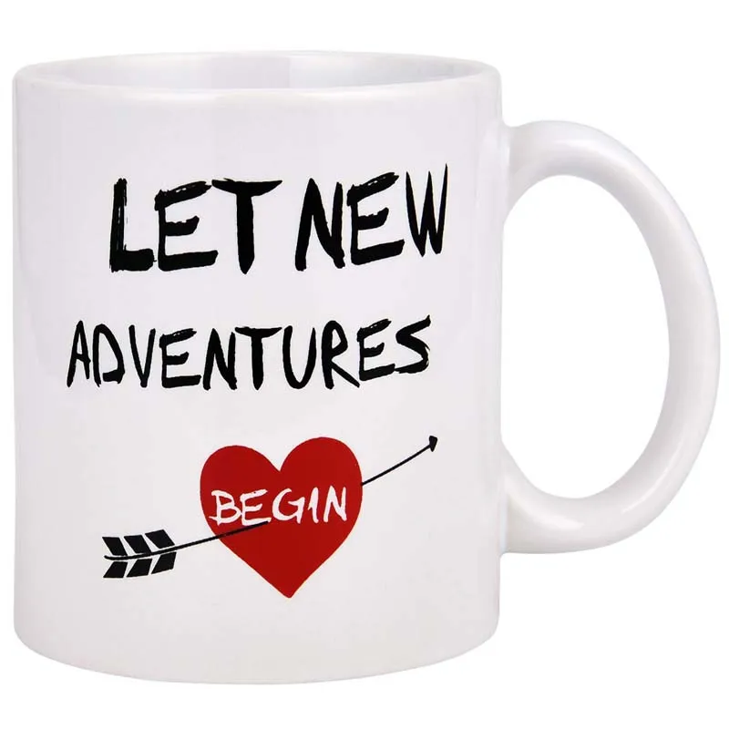 Забавная кофейная кружка Let New Adventure Start уникальная керамическая Новинка