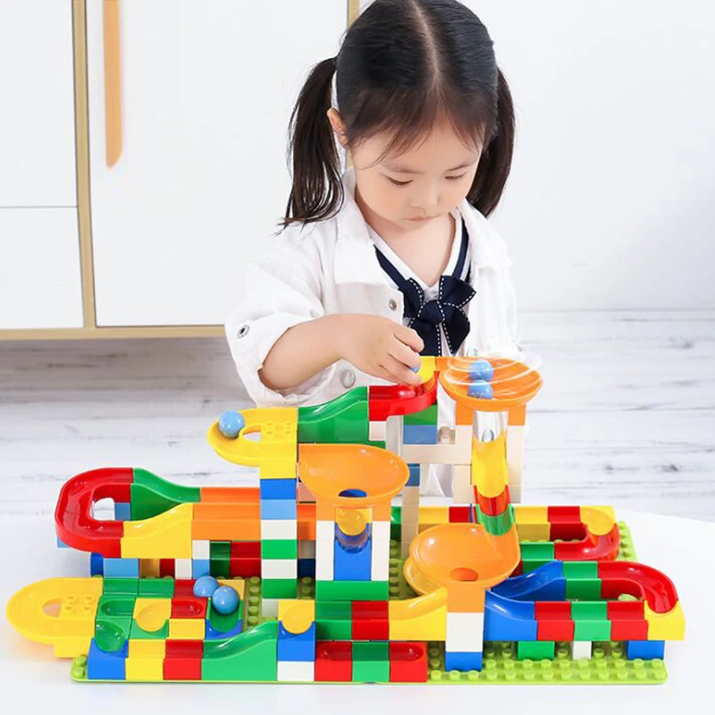 248 шт. Детский конструктор гоночный лабиринт|Блочные конструкторы| |