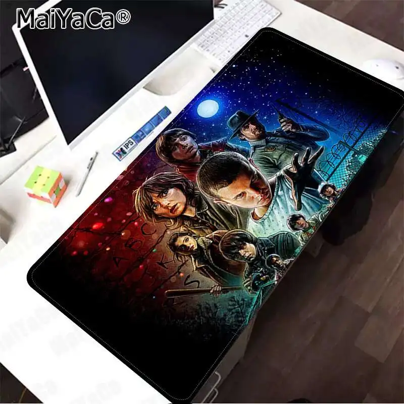 Lock Edge 40X90cm MaiYaCa Подарочный коврик для мальчика странные вещи ТВ уникальная настольная панель коврик для игровой мыши большой коврик для мыши клавиатуры коврик - Цвет: Lock Edge 40X90cm