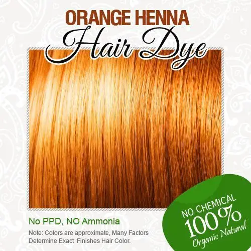 

New Orange Henna Hair Dye - 100% Organic and Chemical Free Henna for Hair Color Free Shipping