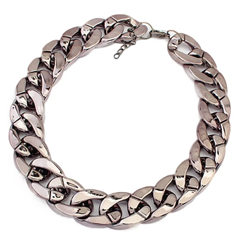 Женская простая цепочка-чокер в стиле панк блестящая универсальная цепочка