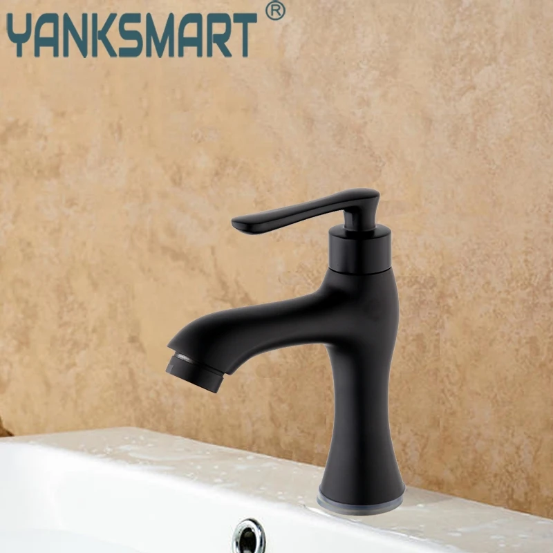 Черный смеситель для раковины ванной комнаты Rubinetto Lavabo Bagno матовый черный