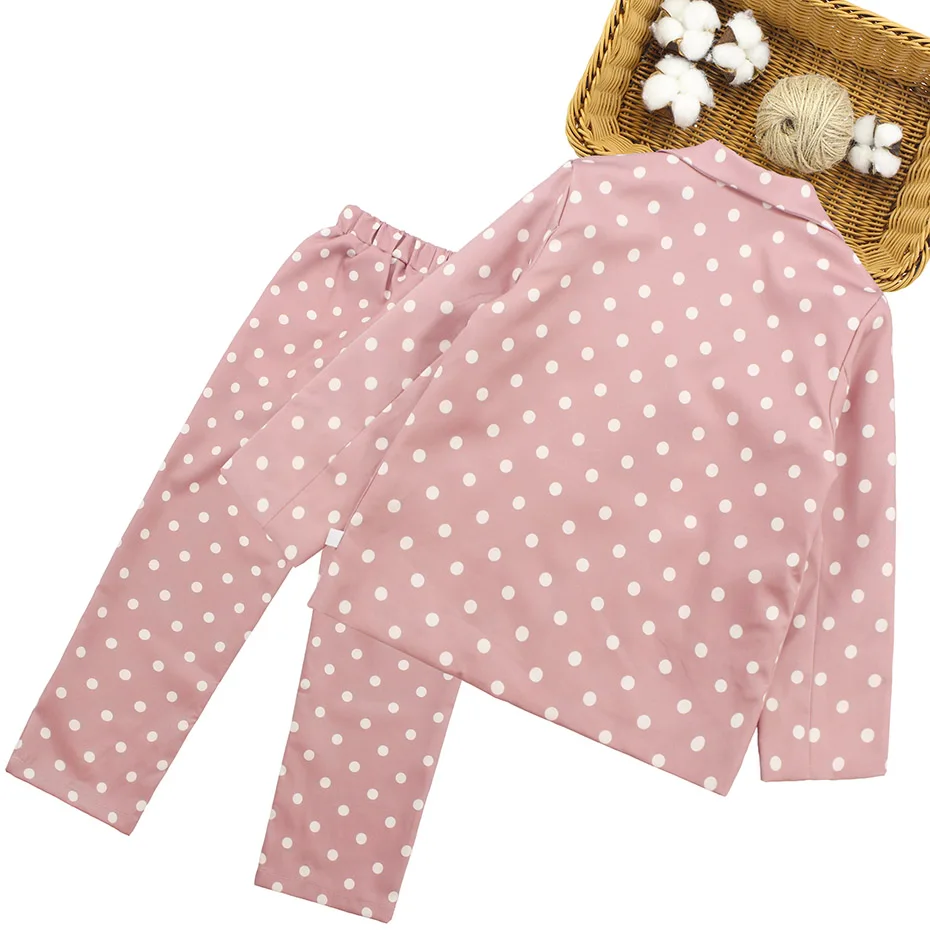 Детская одежда куртка в горошек и штаны наряды для девочек модные вечерние