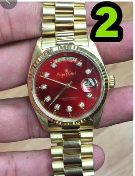 

Classic New Men Daydate Gold Silver Red Diamonds Dial Automatic Mechanical Stainless Steel Sapphire President Watch 41mm