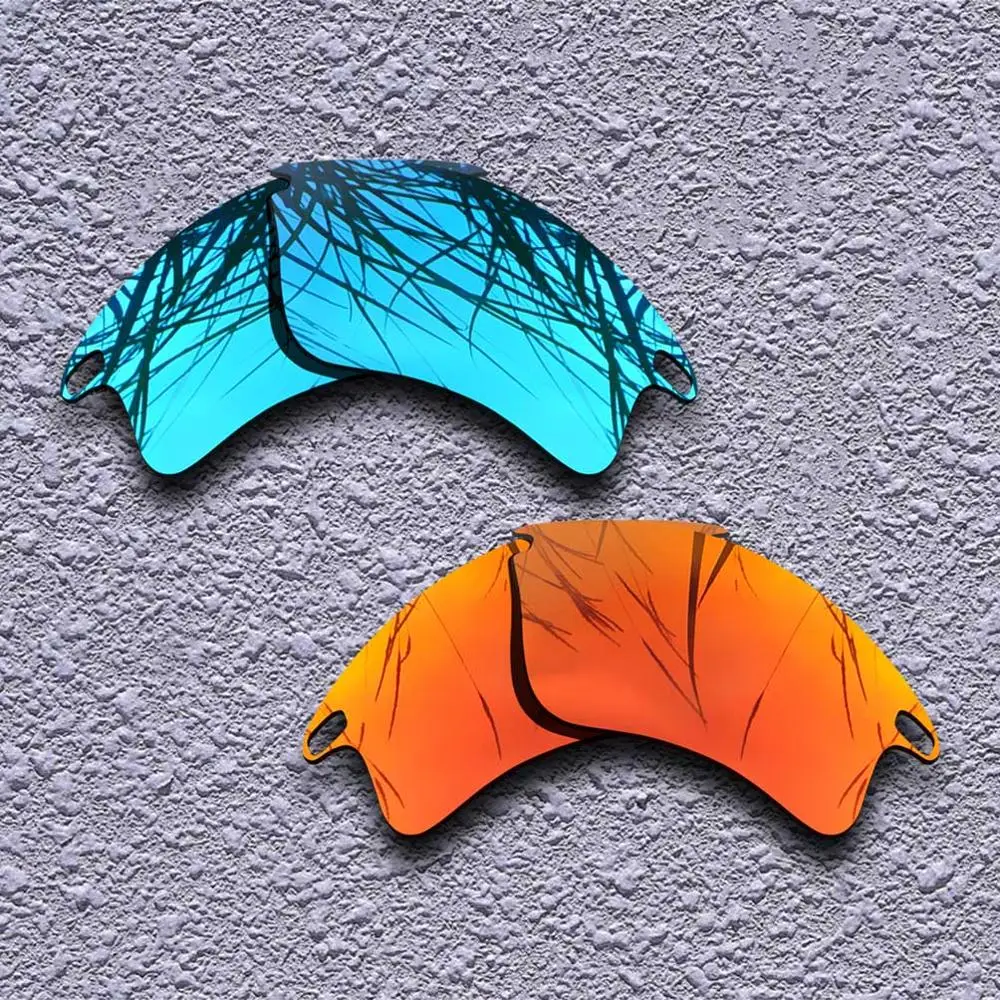 Blue-Fire Red 2 Pairs Polarized Replacement Lenses for Oakley Fast Jacket XL Sunglasses- Multiple Choices - Цвет линз: Blue-Fire Red