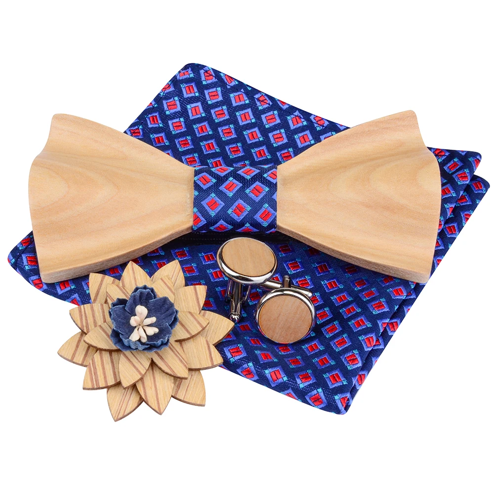 3D твердые деревянные галстуки бабочки для мужчин Свадебный деревянный галстук