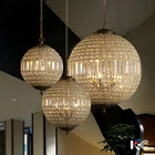 Американский роскошный светильник K9 Crystal Round Circle, металлические светодиодные подвесные светильники с французским кристаллом, светодиодная Подвесная лампа для коридора