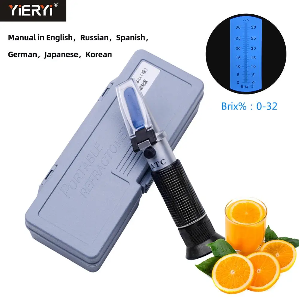 Ручной рефрактометр Yieryi для Брикса ATC измеритель уровня сахара в фруктах