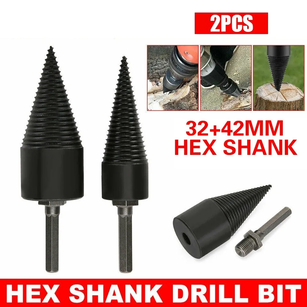 

HCS Drill Bit High-Carbon Steel 2pcs Cone Driver Firewood High Speed Steel