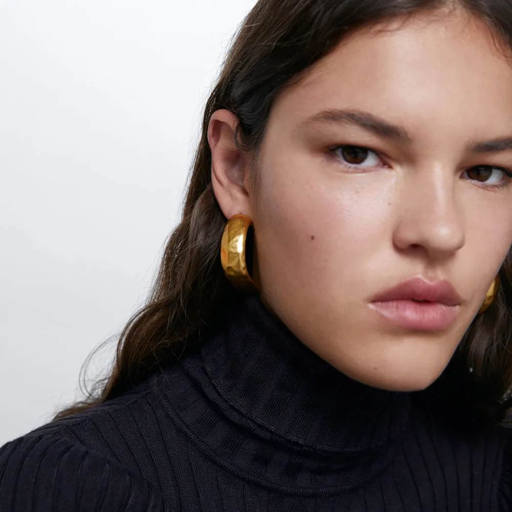 Женские серьги с кисточками ZA золотистые металлические из акриловой смолы