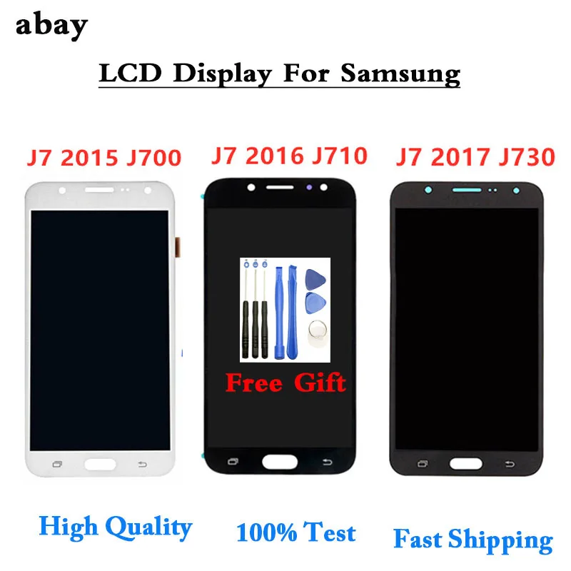 

New For J730 Lcd For Samsung Galaxy J7 2015 J710 2016 J7 pro 2017 J730 Display Touch Screen Digitizer Assembly Adjust Brightness