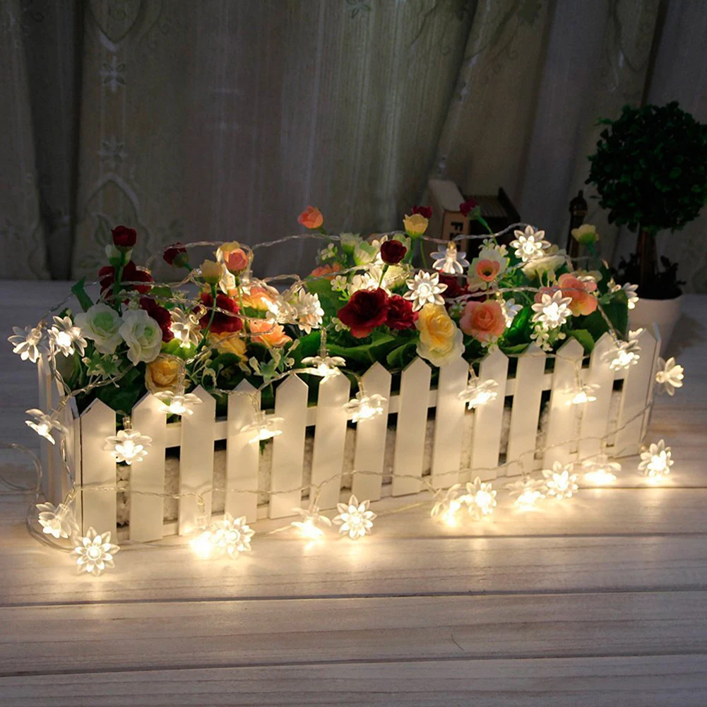 

Multicolor Flower Lights 50 String Lights Solar Energy Powered LED Fairy Lights Christmas Party Decorative String Lamps 6.8m