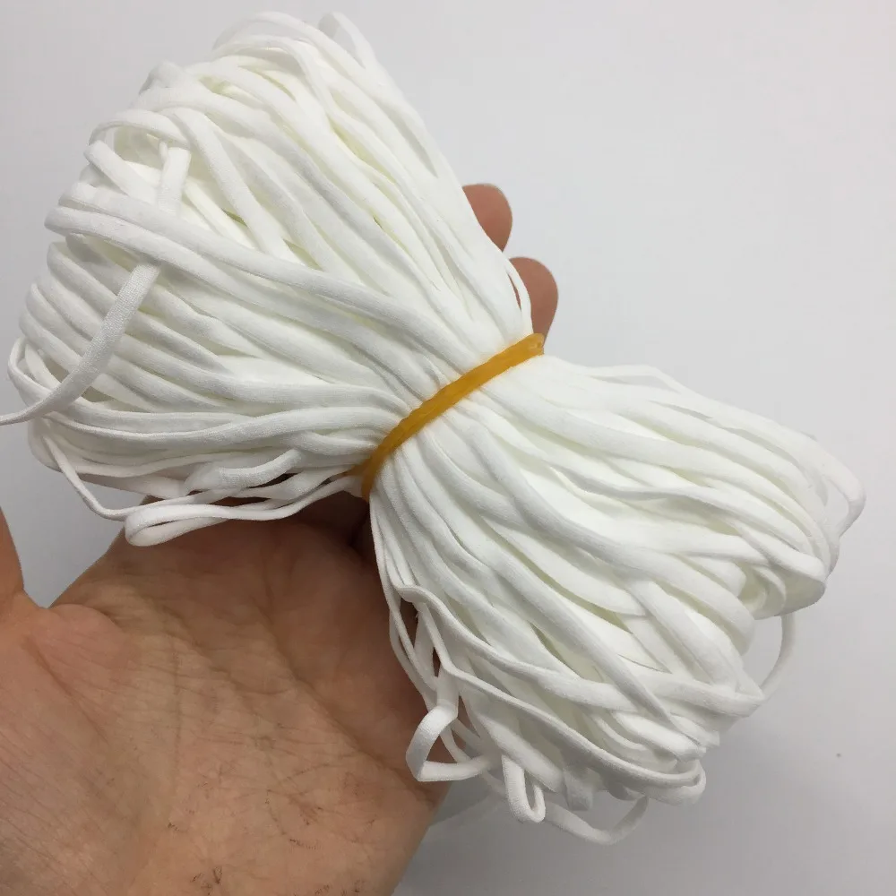 DIY маска швейный материал аксессуар плоский, круглый мягкий белый, черный узкий твердый/полый эластичный ремешок 15 метров S0490L