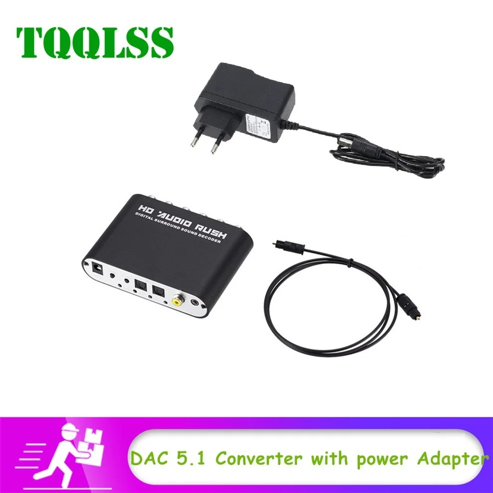 

AUX 3.5mm to 6RCA 5.1 Channel Stereo USB DAC Convert Digital to Analog Audio Converter AC3 Sound Decoder Optical SPDIF Coaxial