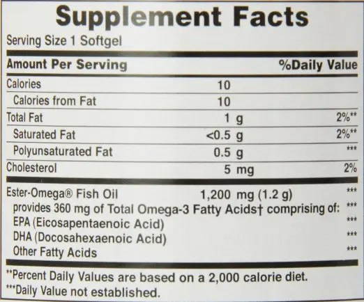 

Omega 3 Fish Oil 1200 Mg, 360 Mg Active Omega-3 200 Softgels Count Hot Selling