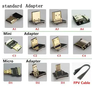 FPV-адаптер Micro Mini HDMI, 90 градусов, 5-80 см FPC ленточный плоский кабель с шагом 20 контактов для мультикоптера, аэрофотосъемки