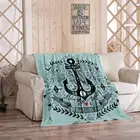 Одеяло в винтажном стиле Ajckly, морское моряко с надписью якоря и цветочным принтом, мягкое и уютное теплое одеяло для дома