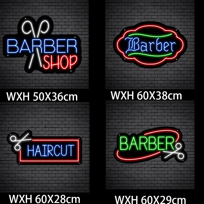 

Custom LED Barber Shop Haircut Scissors ShapeNeon Light Sign led Barshop indoor neon business advertising signs