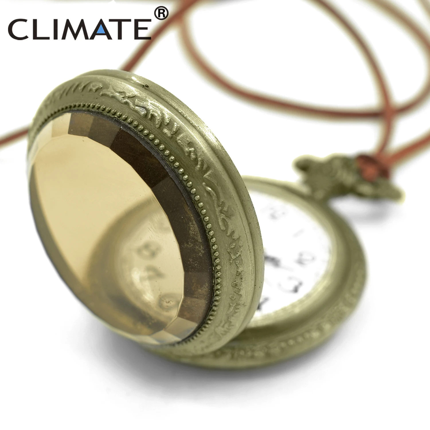 Vintage Cool Pocket Watch Men Retro Emboss Round Leather Chain Bronze Alloy Quartz Pocketwatch Dial Arabic Necklace | Наручные часы