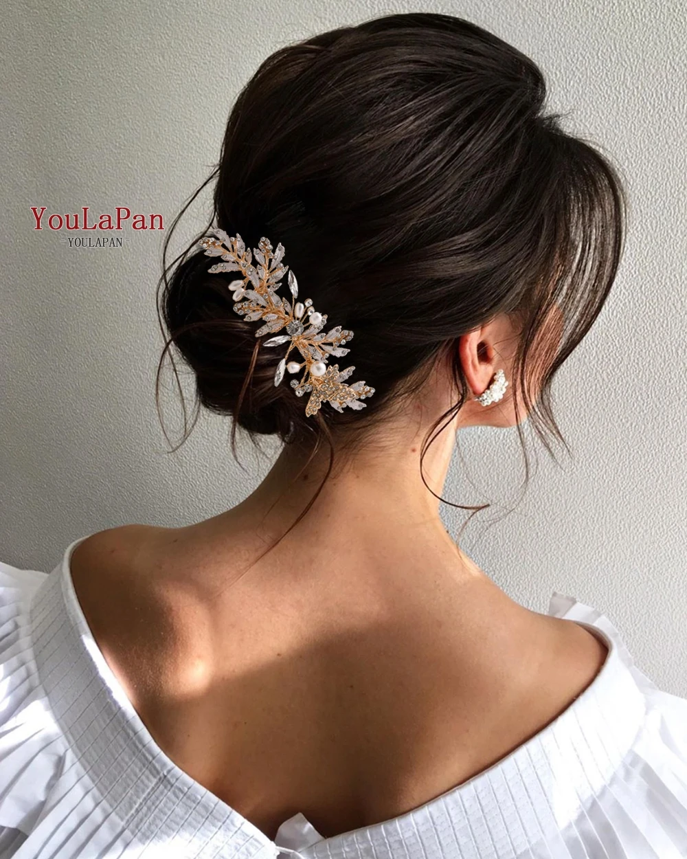 TOPQUEEN HP14 свадебные тиары гребни из сплава с листьями и жемчужинами для