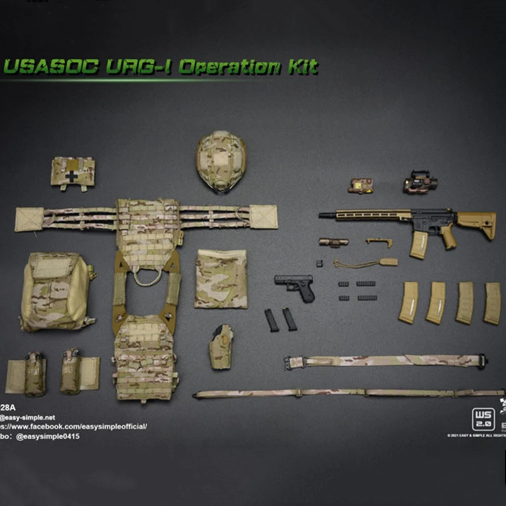 

In Stock 1/6 EASY/SIMPLE 06028 U.S. Army Special Forces Equipment Set Military Weapon Accessory Fit 12" Soldier Action Figure