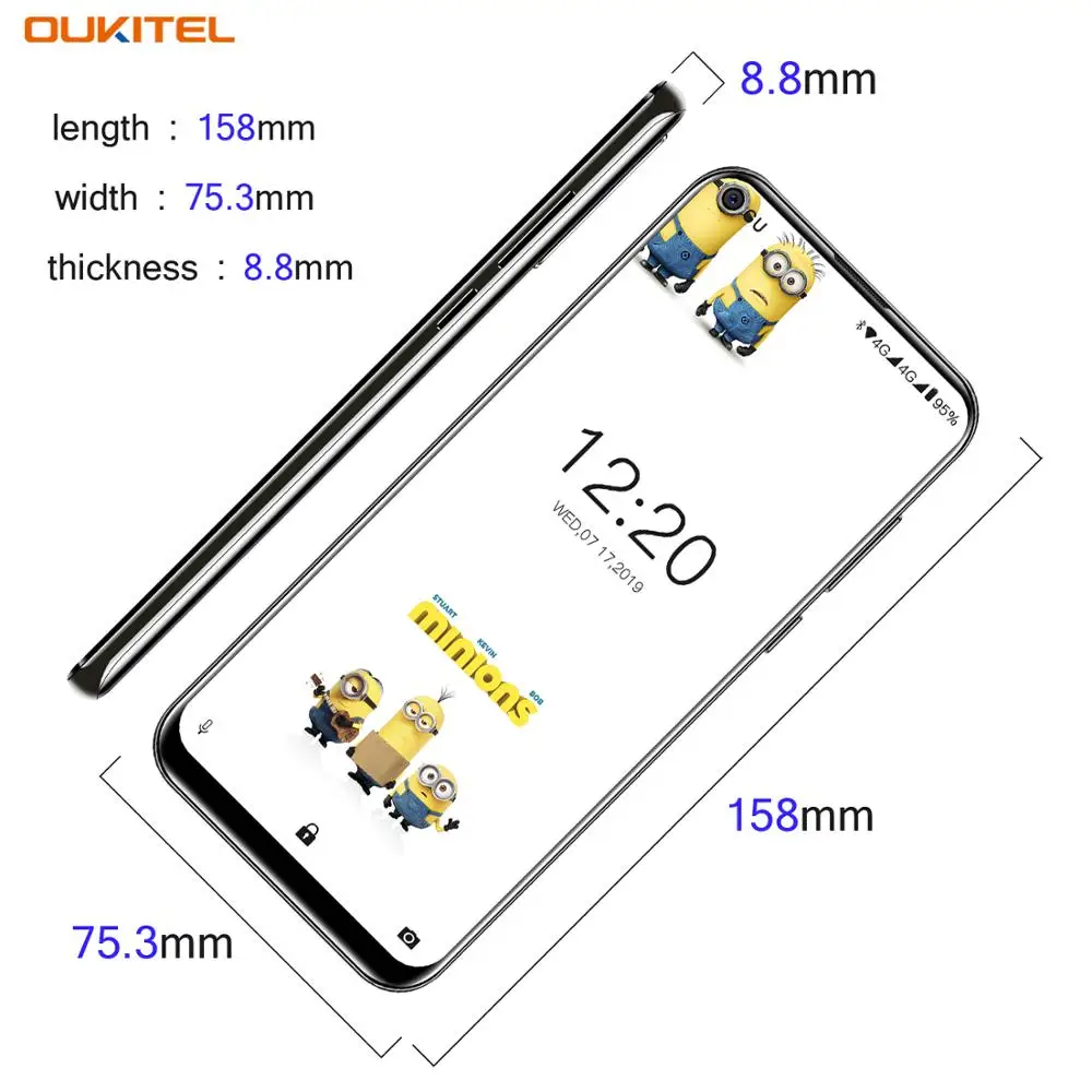 Смартфон OUKITEL C17 6 35 ''с тройной камерой MT6763 четыре ядра Android 9 0 3 ГБ 16