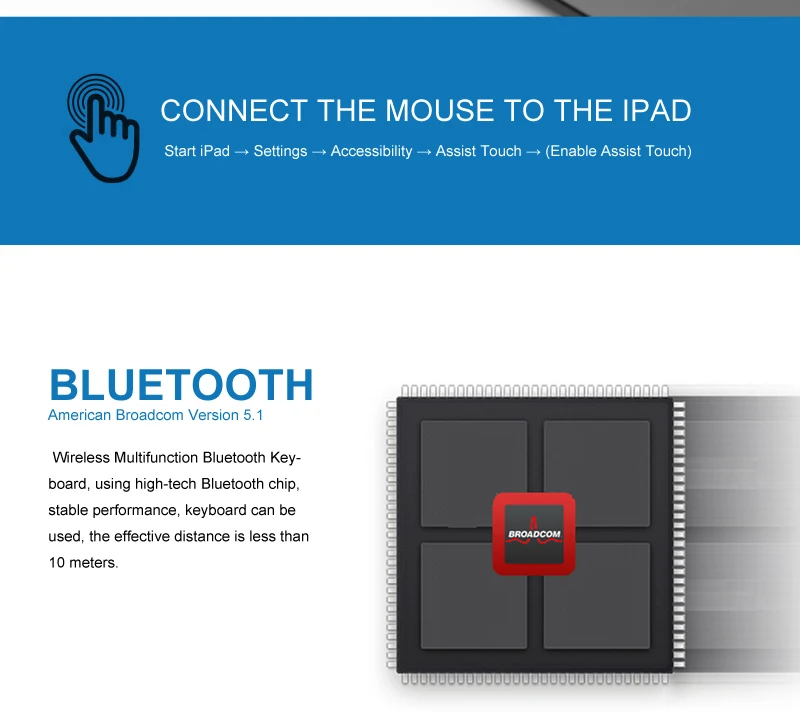 Witsp@ d мышь сенсорная bluetooth клавиатура для iPad 10,", Премиум Пластиковый Чехол, 7 цветов с подсветкой, интеллектуальное включение/выключение