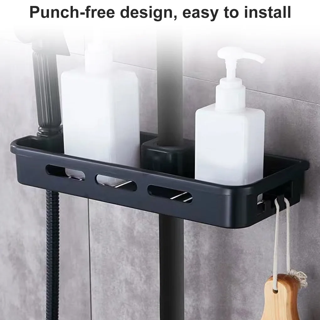 

RecabLeght Bathroom Shower Head Shelf Tray Adjustable Plastic Storage Rack And Hair Dryer Holder Rack Kitchen Corner Organizer