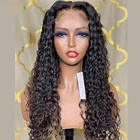 Длинные 24-дюймовые парики с глубокой волной, без клея, с кудрявыми кружевами спереди, натуральные черные женские синтетические фронтальные парики, парик ежедневного использования с выщипываемыми волосами