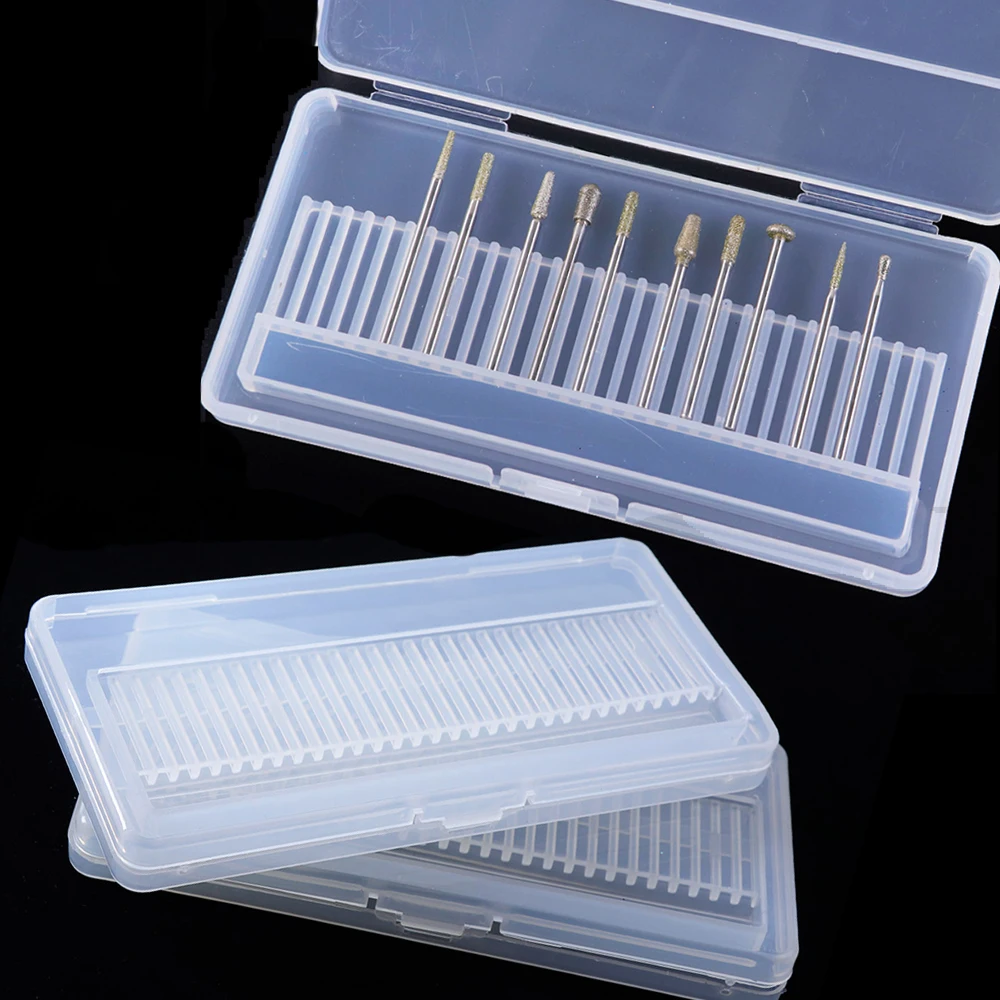 Акриловый пластиковый ящик для хранения фрез ногтей фотографический контейнер