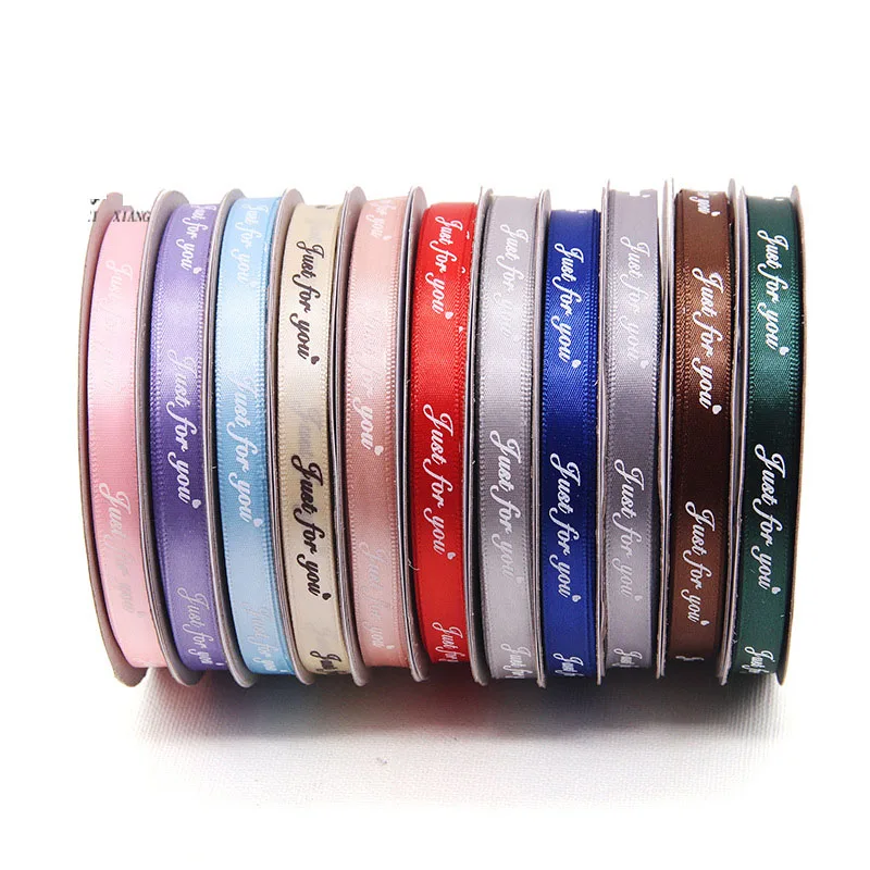 

1cm*50yards/roll Letter Satin Ribbons for Gift Wrapping Wedding Decoration Hair Bows DIY cake ribbons decoration accessories