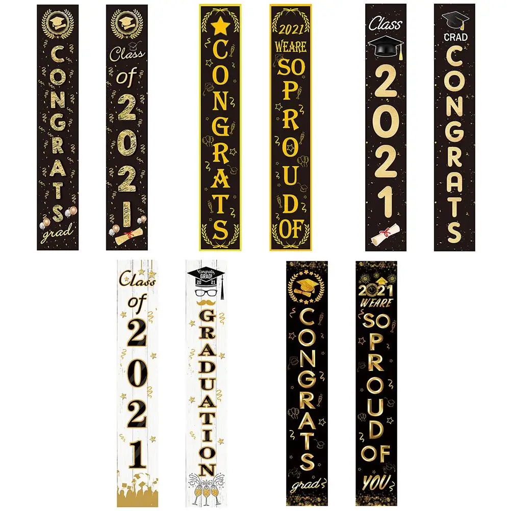 

2021 Graduation Banner Congratulation Party Supplies Strong Durable Graduation Couplet Porch Sign Graduation Party