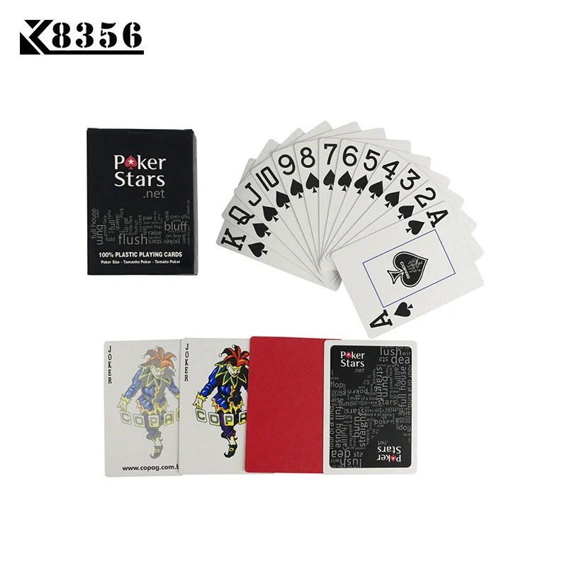 K8356 10 компл./лот Baccarat Texas Hold'em пластиковые игральные карты водонепроницаемые атласные для покера карты Pokerstar настольная игра 2,48*3,46 дюймов
