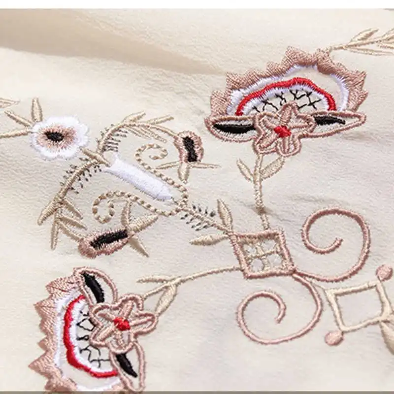 

New 2021 Shirt Women Spring Summer Floral Printing Blouse 3/4 Sleeve Casual Hem Embroidery Female fashion shirt Tops Plus Size