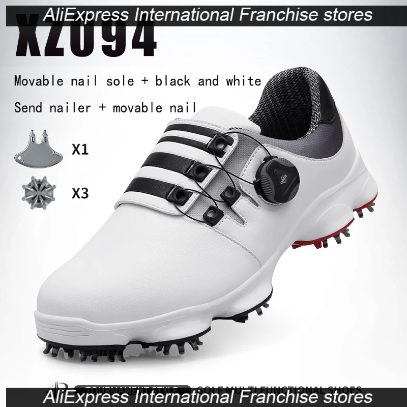 PGM Golf Men Shoes Movable Spike Shoes Antiskid Waterproof Breathable Male Knob Sports Sneakers Microfiber Leather Quality Shoe
