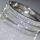 Трендовые вечерние браслеты-Багет AAAAA cz с белым золотом, свадебные аксессуары для женщин и мужчин, 2020