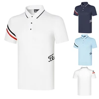 new mens golf t shirt summer sports golf apparel short sleeve shirt dry fit breathable polo shirts for men golf wear