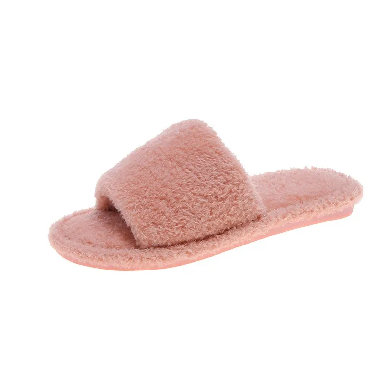 

2021 New Couple Home Floor Cotton Slippers Home Non-slip Fur Slippers Ladies Plus Size Slippers New Flat Slippers for Women